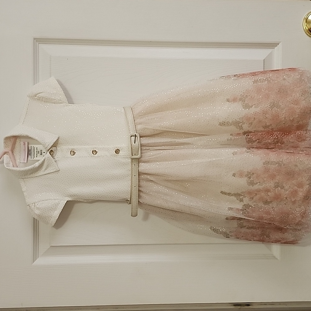 Bonnie Jean shimmer dress with belt